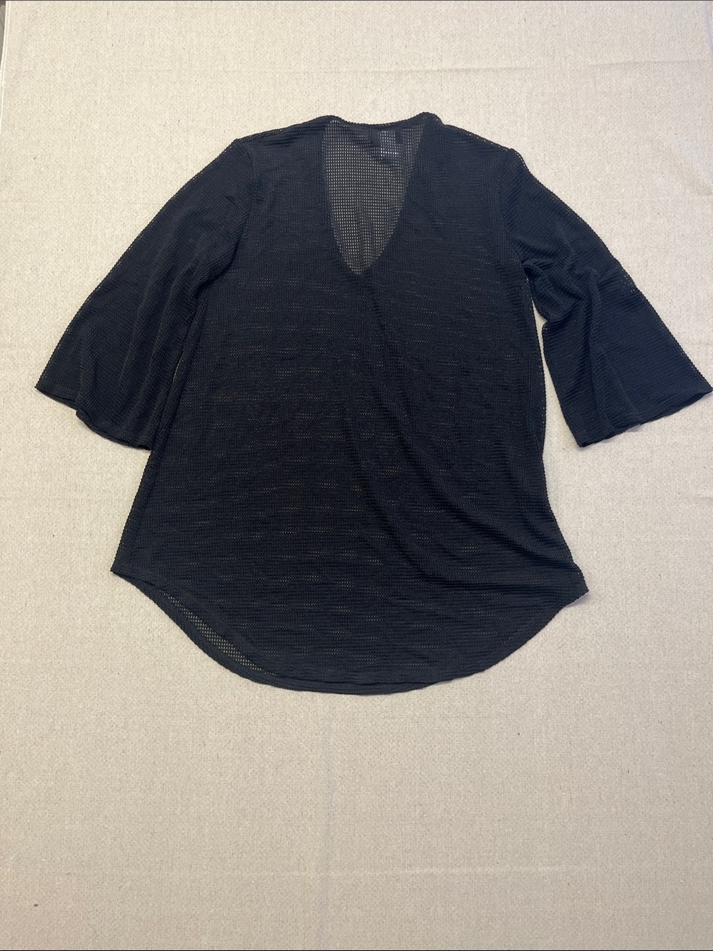 Jordan Taylor Black Mesh Swim Cover Up Tunic Top Size Medium - Picture 8 of 9